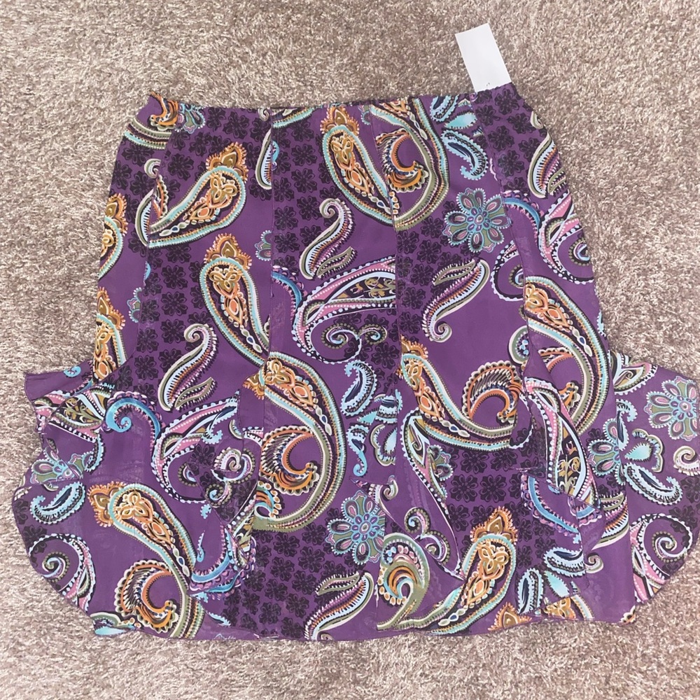 Vintage Purple and Multicolor Paisley Skirt